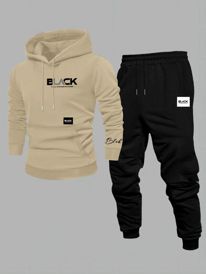 Ensemble Survêtement Homme Capuche et Pantalon Jogging Uni avec Cordon