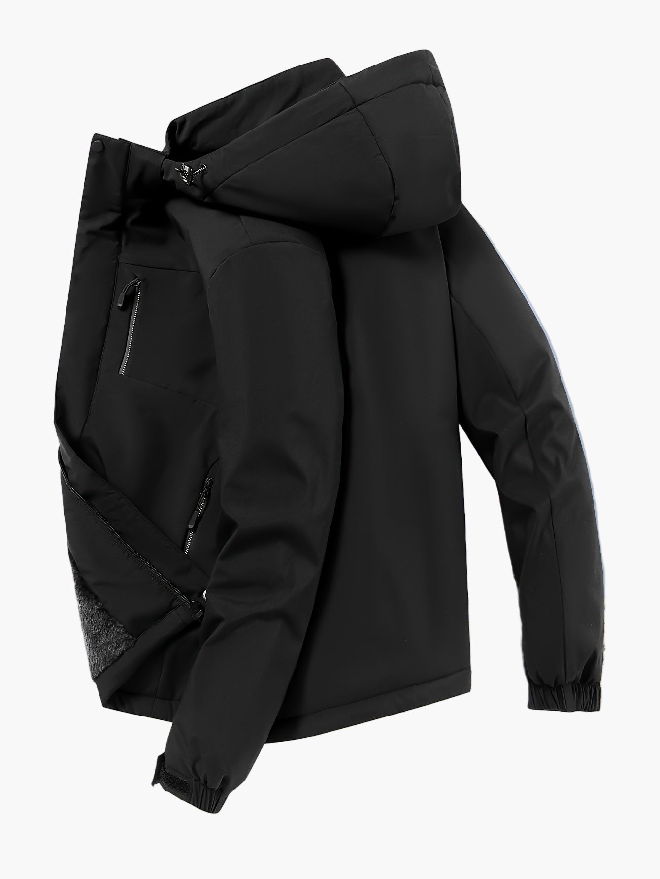 Vandtæt herre regnjakke med hætte – Sporty og urban stil, ideel til udendørs brug