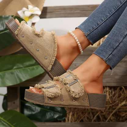 Sandales à plateforme style bohème pour femme – Look décontracté et tendance