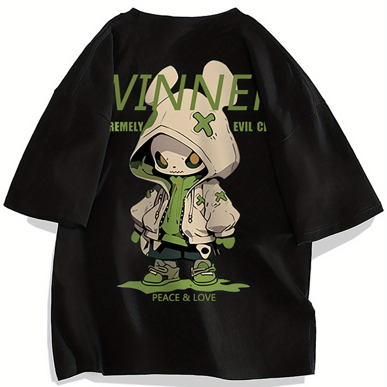 T-shirt oversize streetwear homme motif personnage urbain graphique