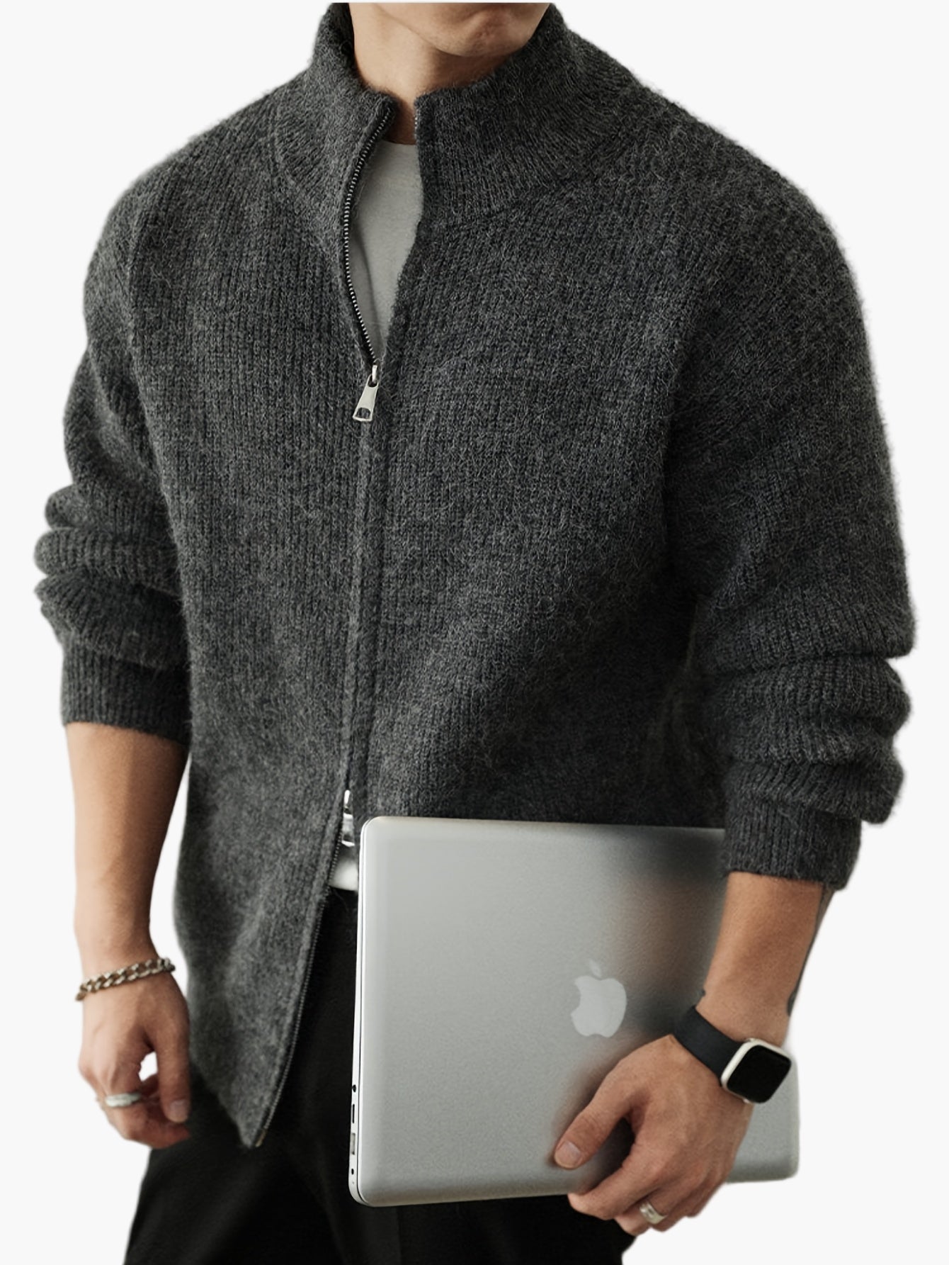 Gilet con zip e collo alto stile casual da uomo – ideale per tutte le stagioni