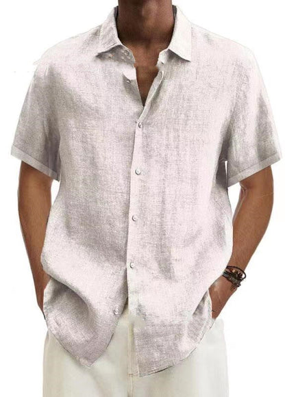 Casual overhemd voor heren Japanse stijl korte mouwen zomer
