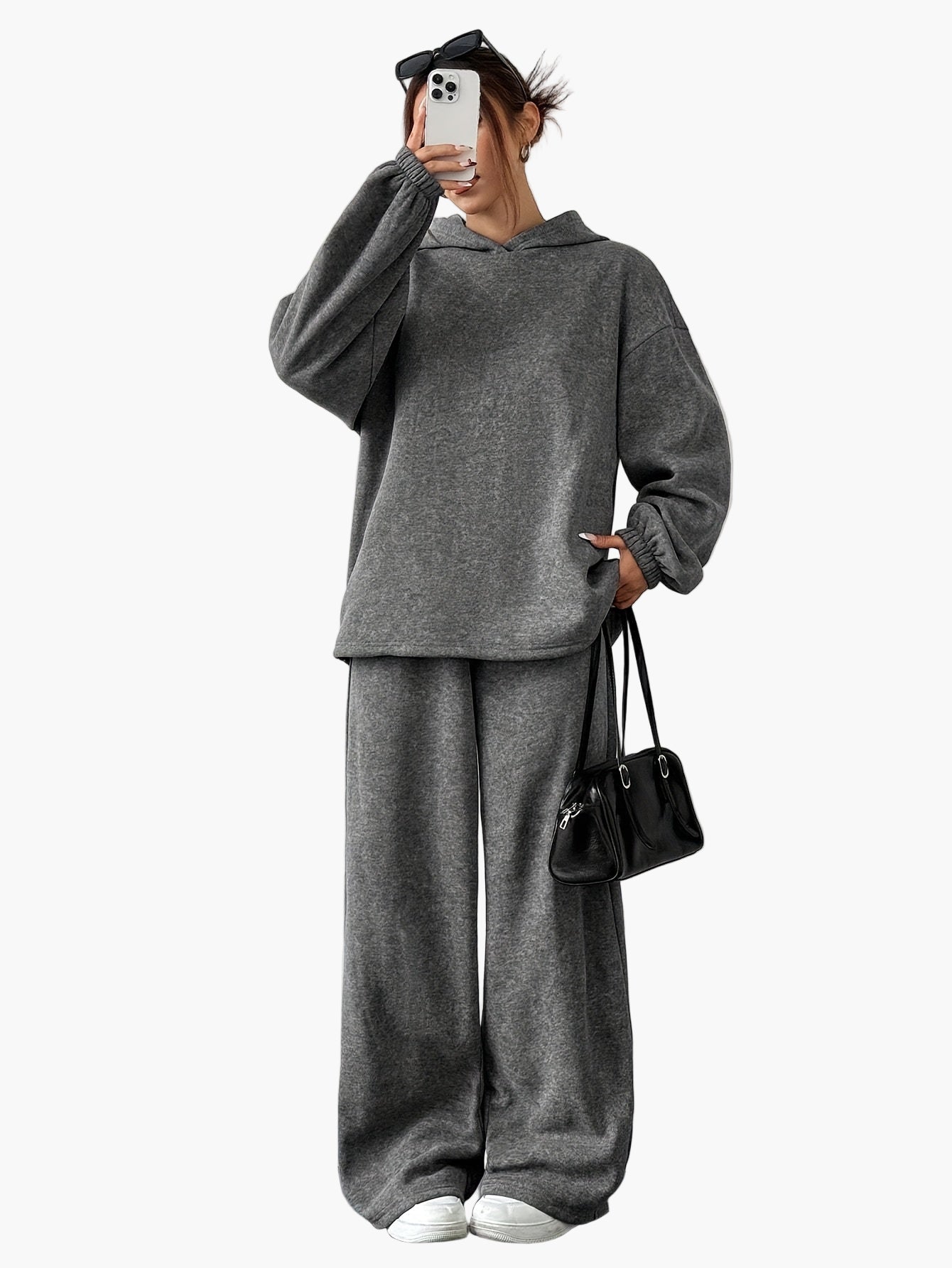 Ensemble de survêtement décontracté pour femme, style ample, idéal pour détente et loisirs