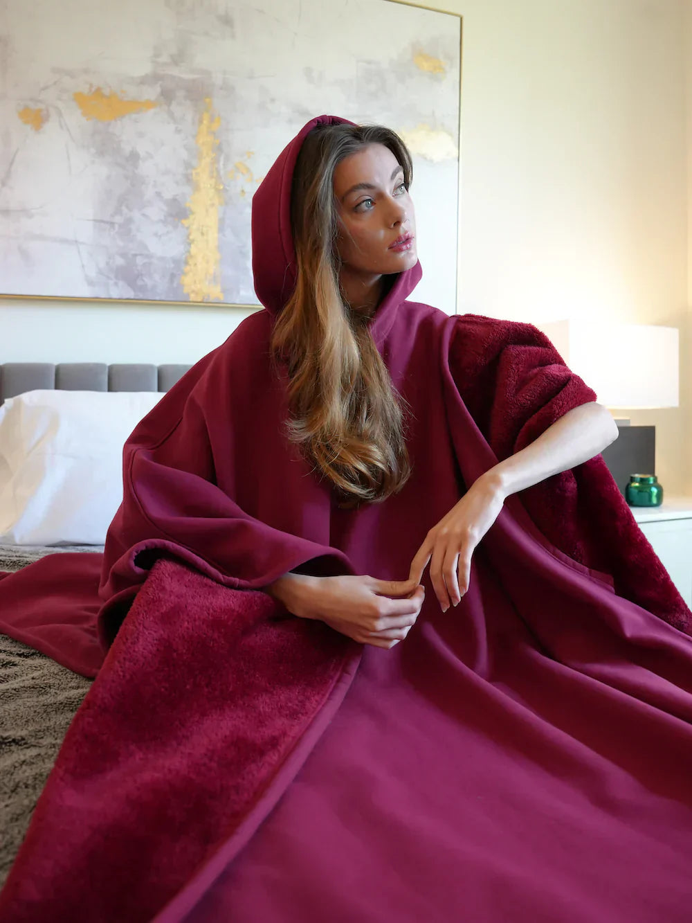 Damska oversize bluza w kratę w stylu cocooning – przytulny komfort w domu i na relaks