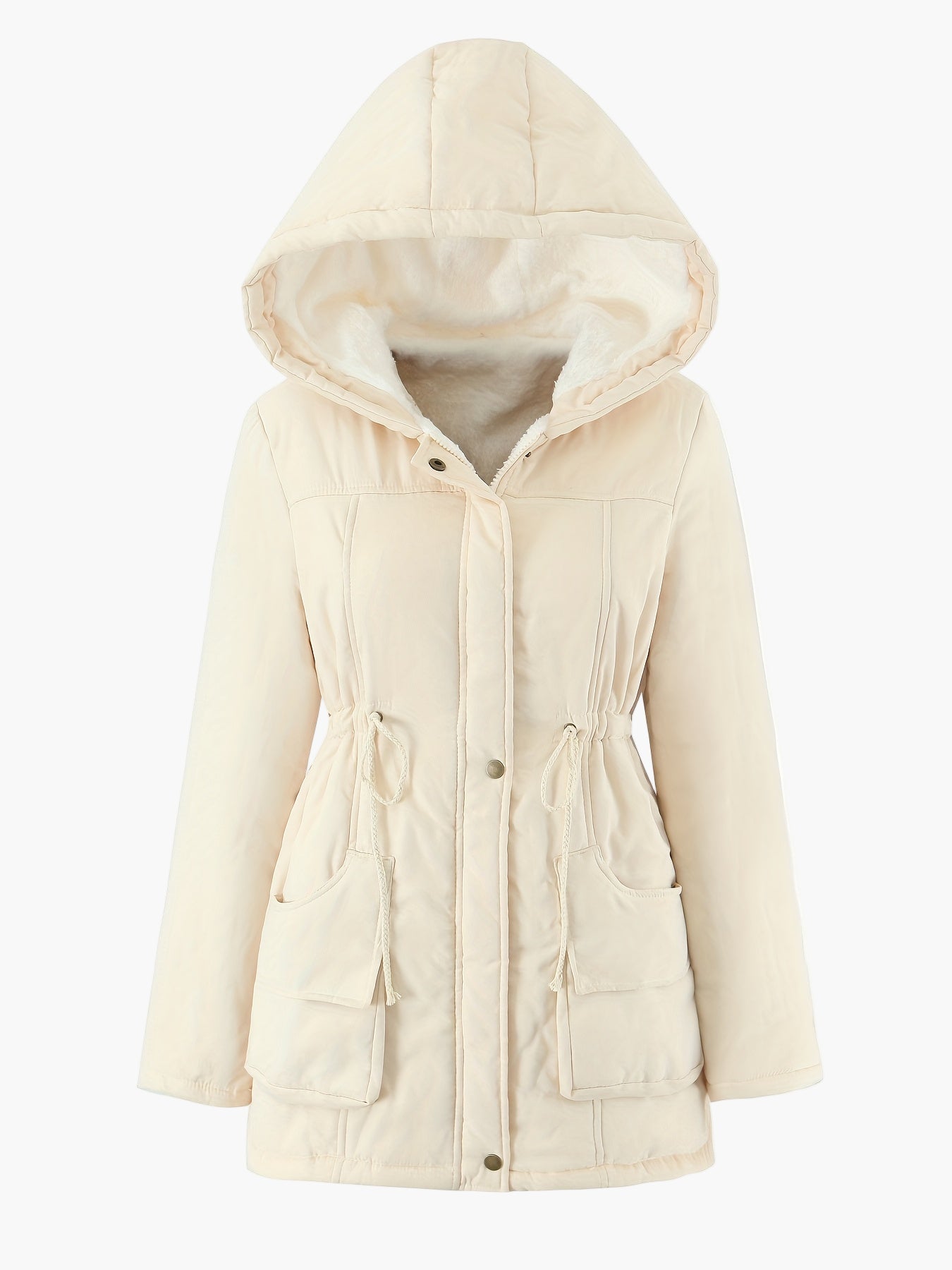Damska parka z kapturem w stylu casual na zimę