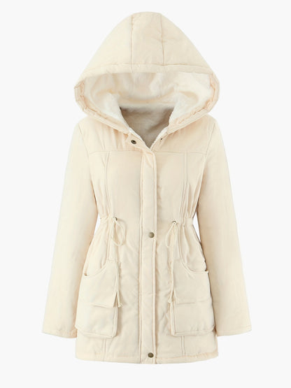 Damska parka z kapturem w stylu casual na zimę