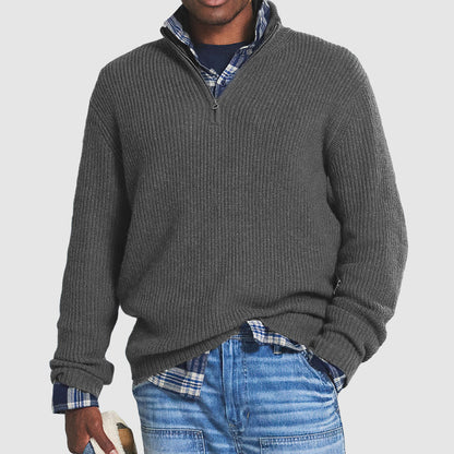 Jersey con cremallera para hombre estilo casual de negocios para otoño e invierno