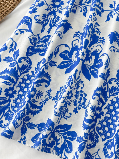 Robe midi femme style bohème chic à fleurs, idéale pour les sorties estivales