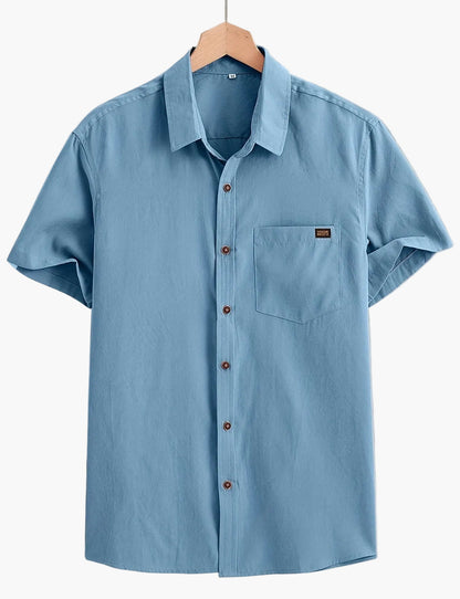 Camisa casual para hombre de manga corta estilo urbano elegancia veraniega
