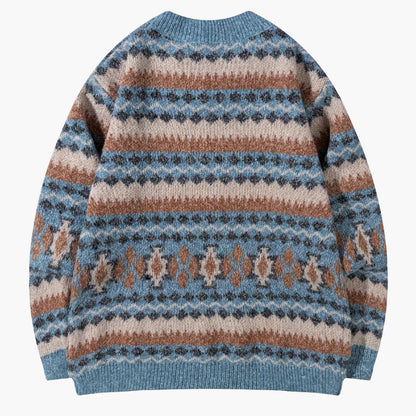 Pull décontracté homme à motif géométrique rétro – Style automne hiver tendance