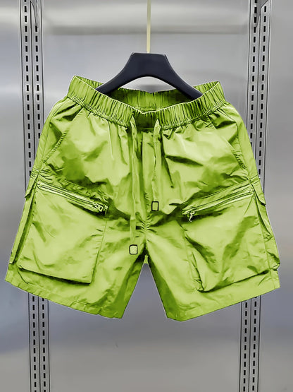 Short cargo décontracté pour homme avec poches zippées style urbain