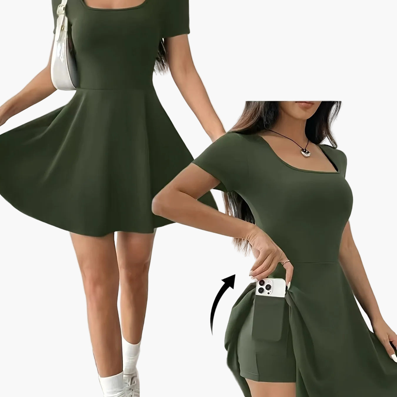 Robe courte élégante pour femme - Style décontracté et tendance, idéale pour l'été