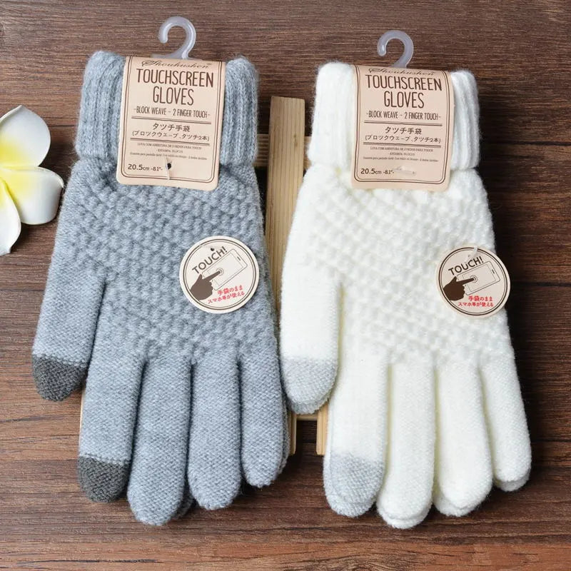 Gebreide winterhandschoenen met touchfunctie, compatibel met schermen, unisex