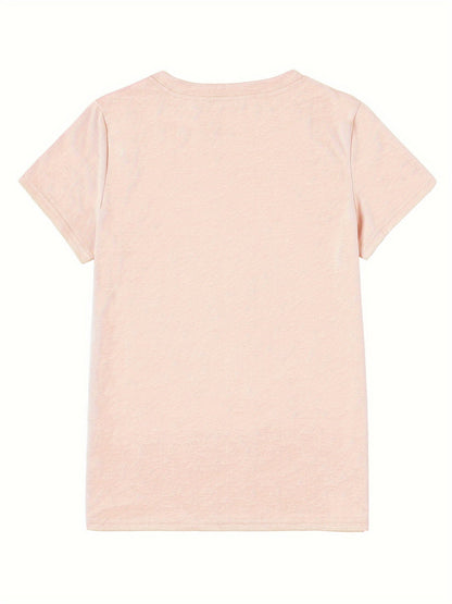 T-shirt Femme Style Décontracté Imprimé Cœur Volant pour Look Estival et Moderne