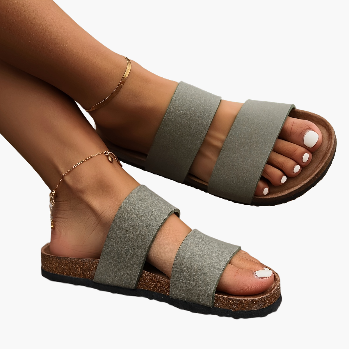 Sandali casual con doppia fascia da donna – Stile estivo comodo per tutti i giorni