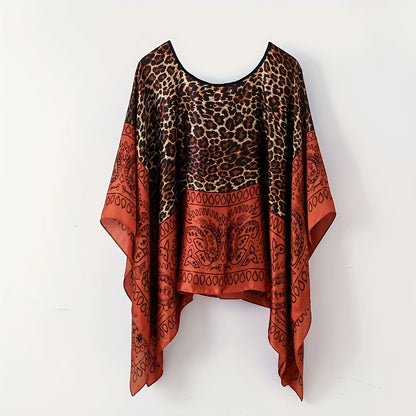 Dames Sjaal Boheemse Stijl Met Elegante Bloemenprint Voor Strand en Informele Uitjes