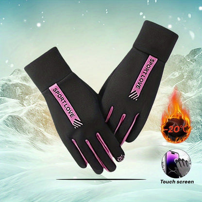 Gants chauds tactiles noirs et gris pour l'hiver, coupe-vent