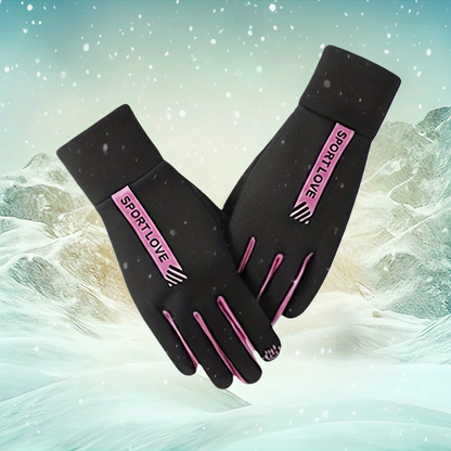 Gants chauds tactiles noirs et gris pour l'hiver, coupe-vent