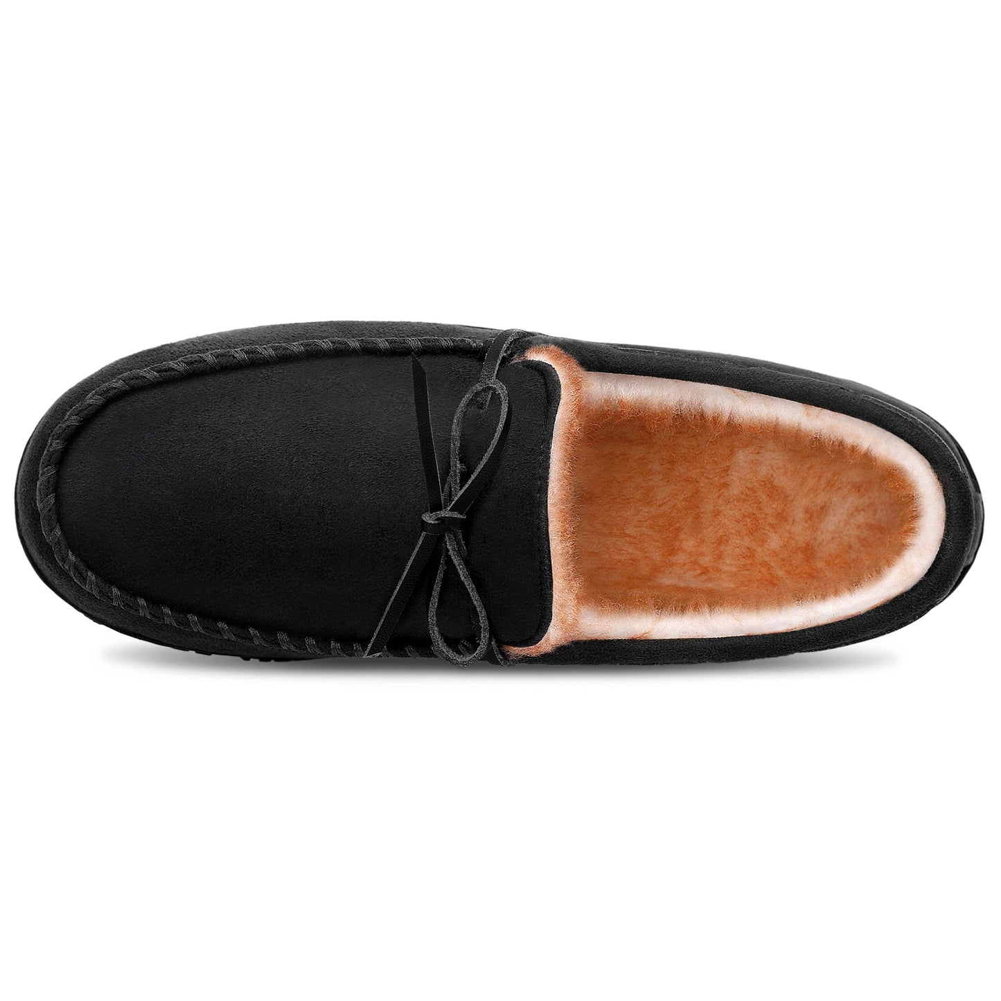 Chausson Mocassin Homme Doublé Façon Fourrure Noir Marron Beige