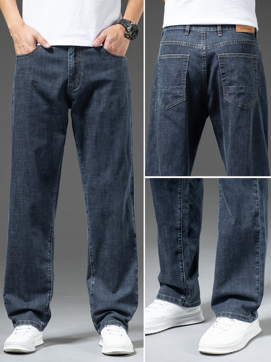 Herre afslappede jeans med lige pasform i klassisk stil til daglig brug