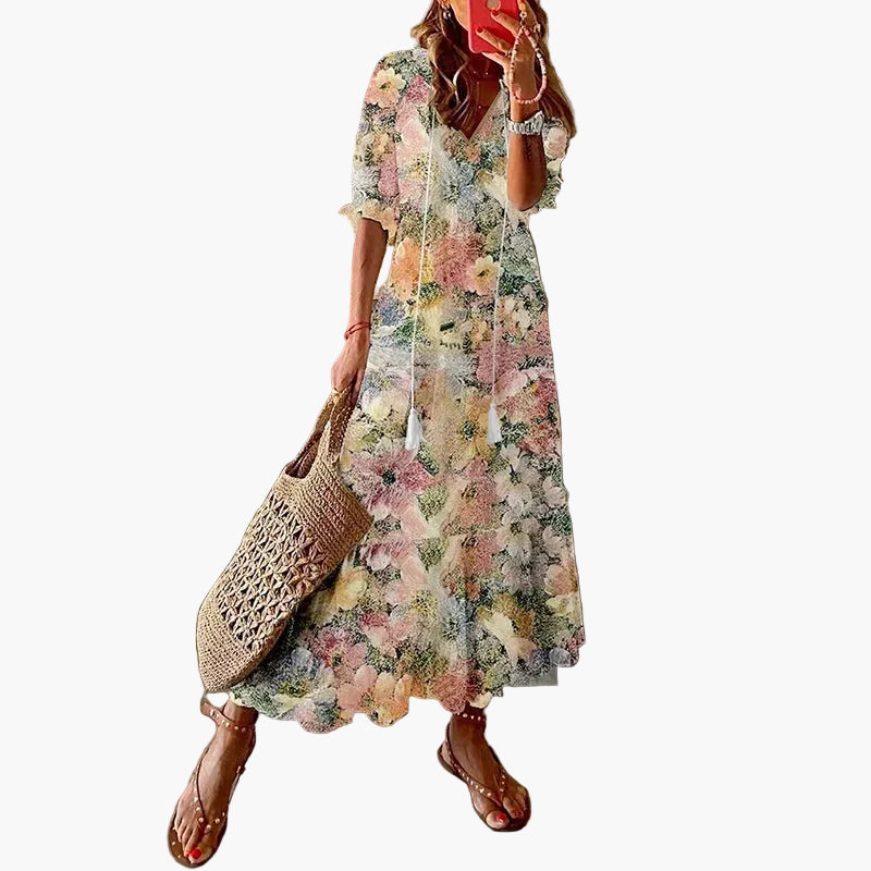 Robe Longue Bohème Chic Femme Style Été Décontracté Plage et Balade