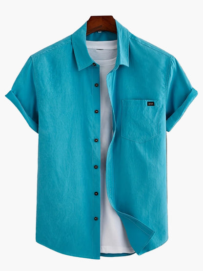 Camisa casual para hombre de manga corta estilo urbano elegancia veraniega