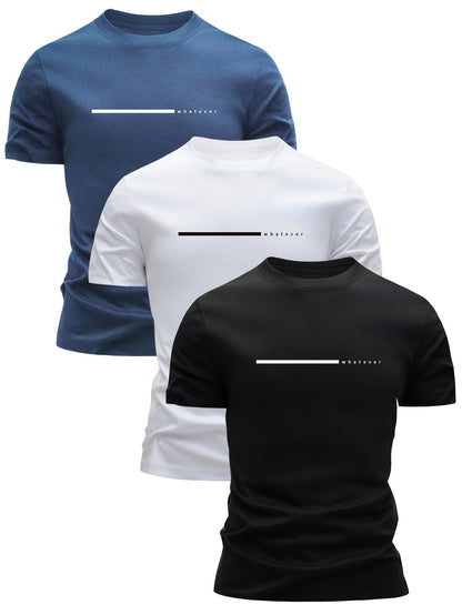 T-shirt homme style décontracté « whatever » imprimé moderne pour tous les jours