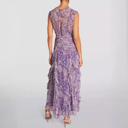 Lisa – Abito in chiffon con scollo a V e spalle scoperte per donna