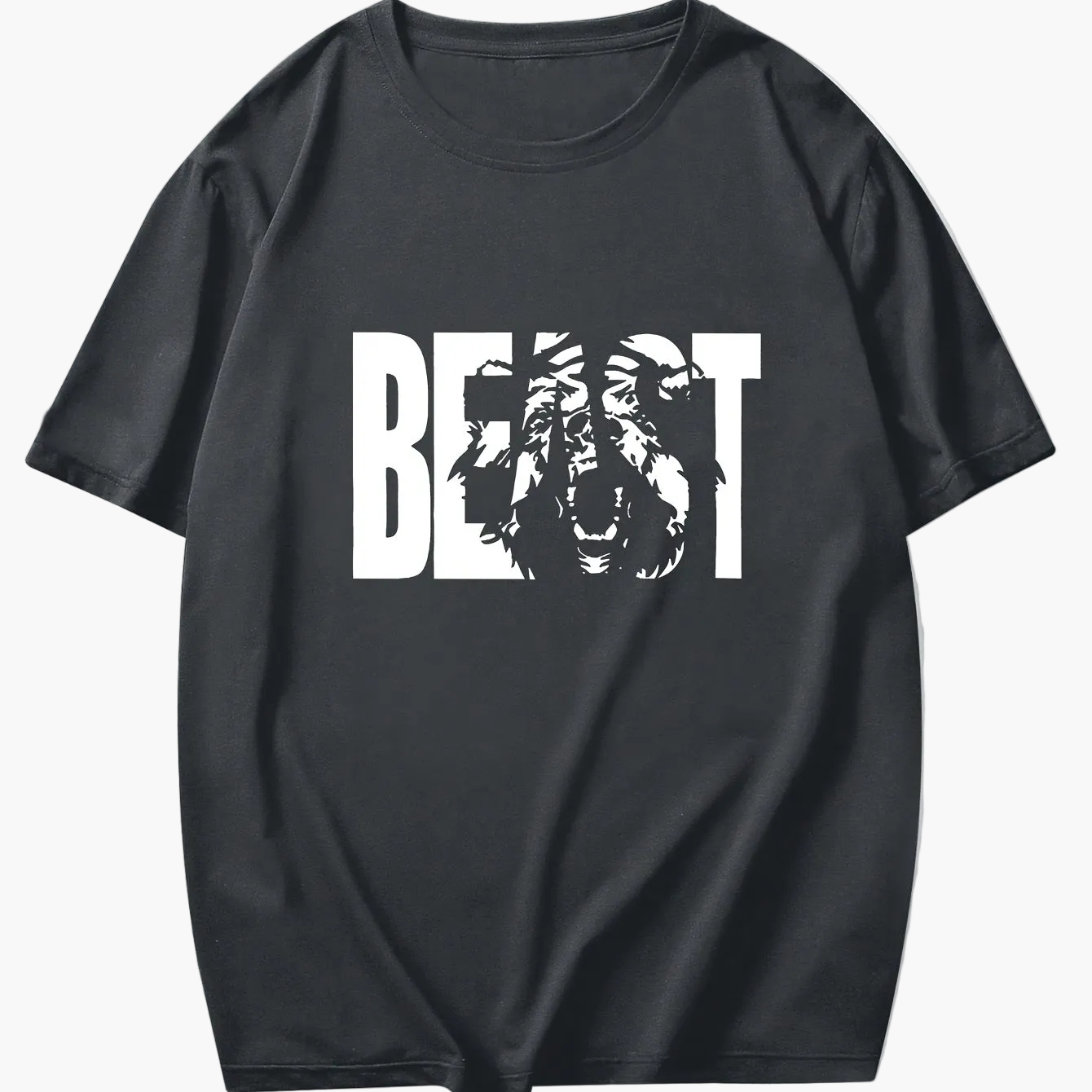 T-shirt grande taille homme style urbain imprimé BEAST – Mode streetwear décontractée