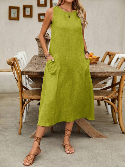 Abito donna senza maniche stile bohémien casual per estate e tempo libero