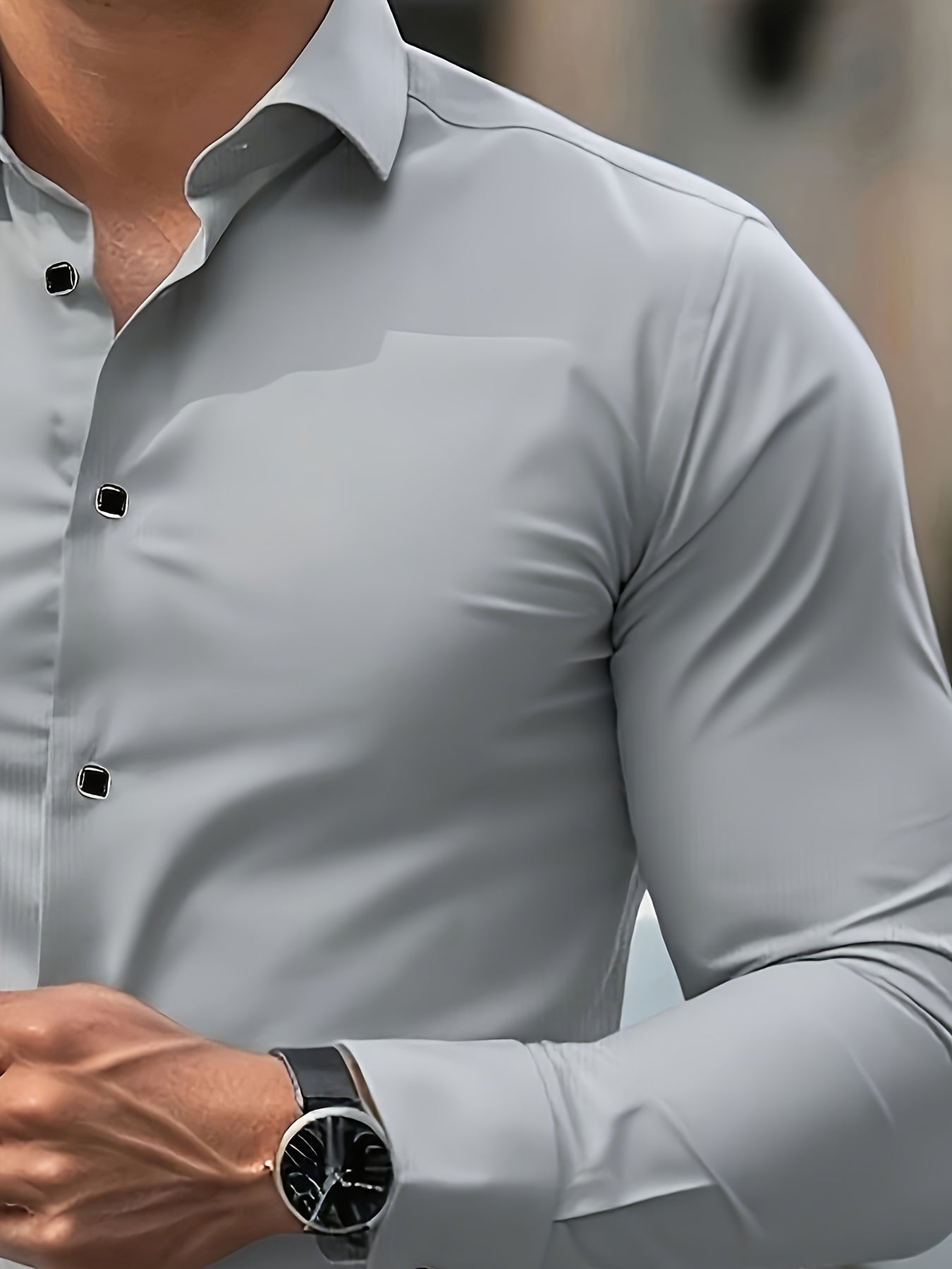 Elegant skjorte til mænd med lange ærmer - Slank pasform, business- og urbant look