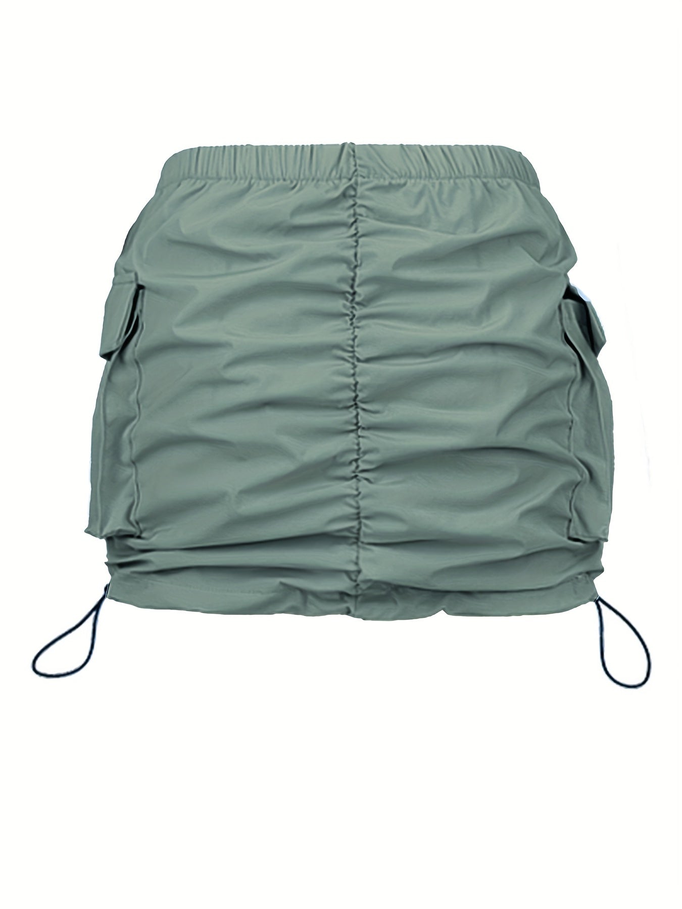 Jupe Mini Cargo Femme Style Urbain avec Fronces et Poches Utilitaires