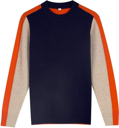Damski sweter w nowoczesnym stylu z graficznymi paskami – codzienny miejski look