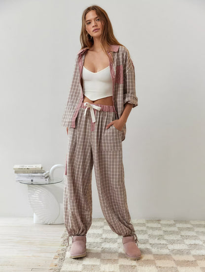 Pyjama-Set élégant pour femme, style décontracté, idéal pour des nuits relaxantes