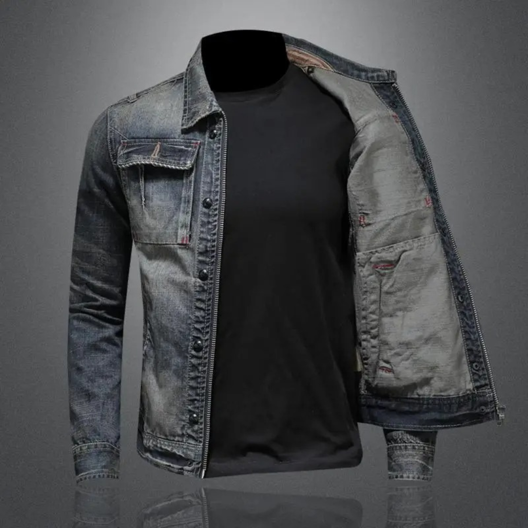 Męska klasyczna kurtka jeansowa – miejska elegancja i ponadczasowy look