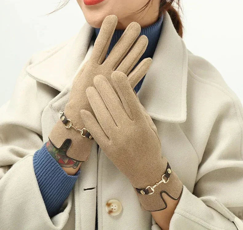 Women's Winter Gloves with Chain or Pom-Pom Embellishment