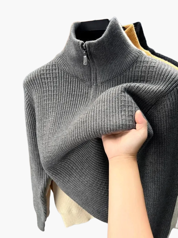 Felpa con zip e collo alto stile casual da donna, ideale per autunno e inverno