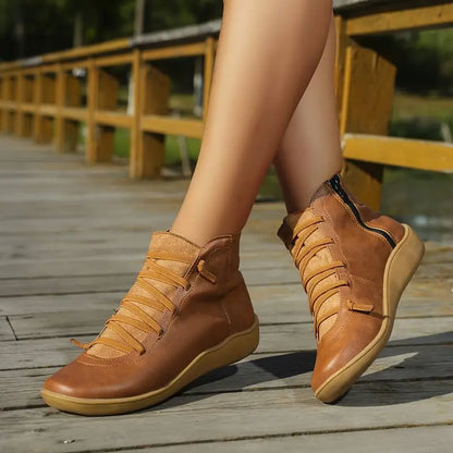 Botines de mujer confort estilo casual – Zapatos altos ideales para caminar y la temporada otoño-invierno