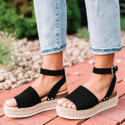 Sandales compensées à plateforme pour femme – Style espadrille moderne et confortable