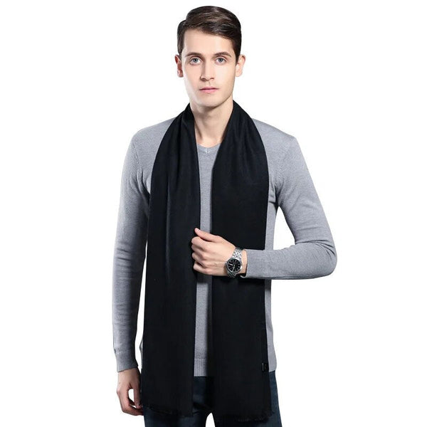 Écharpe Homme Unie ou à Motifs avec Franges Douces