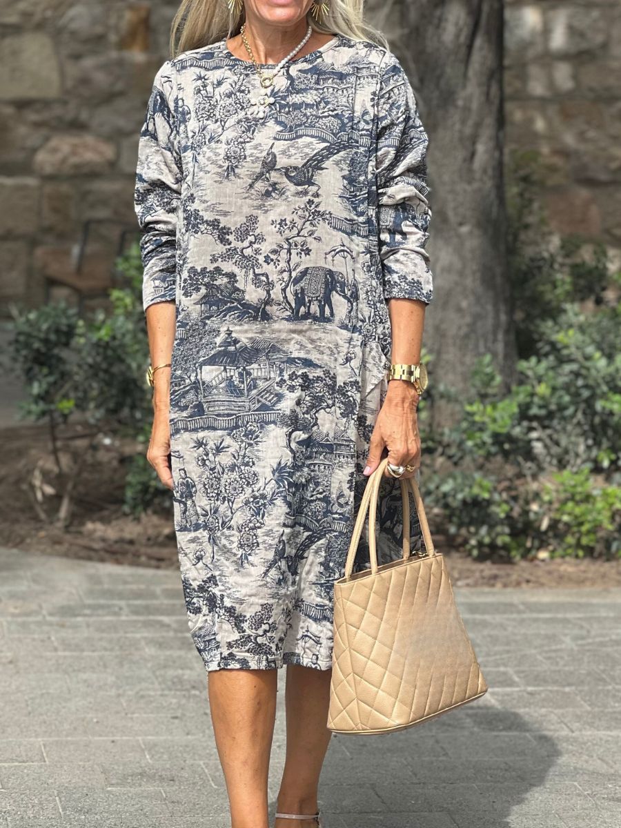 Robe longue ample d'hiver à manches longues pour femme, style décontracté bohème chic