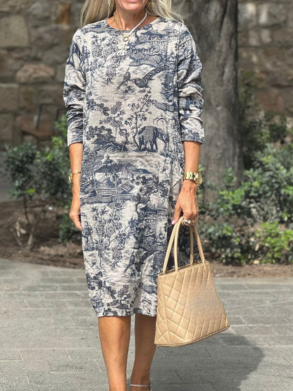Robe longue ample d'hiver à manches longues pour femme, style décontracté bohème chic