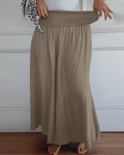Pantaloni larghi a vita alta stile bohémien per donna, taglio fluido e comodo, ideali per tutti i giorni e il relax