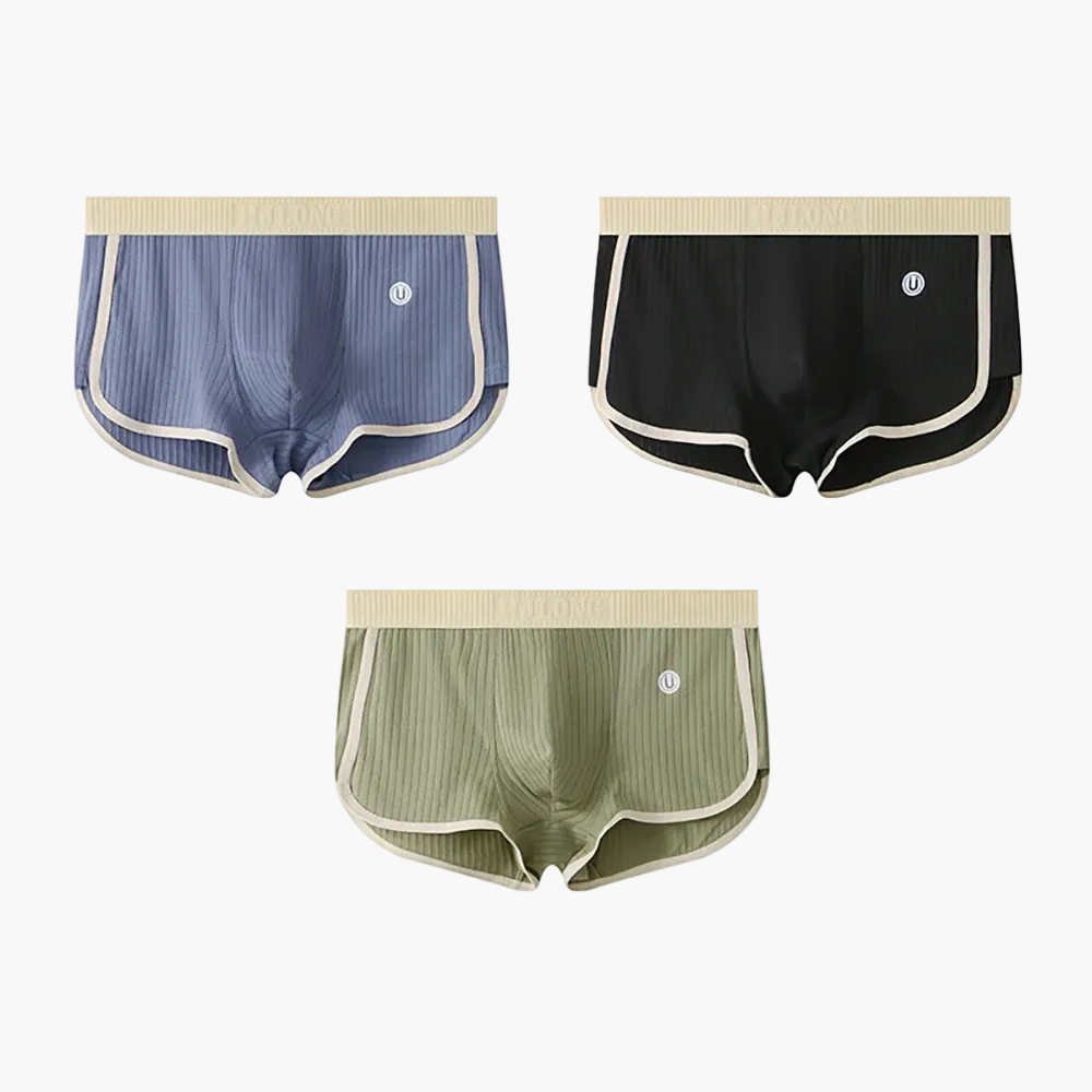 Lot de 3 boxers courts côtelés style rétro pour femme - Confort sport et quotidien