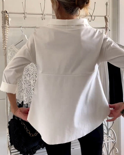 Elegant topp med ståkrage för dam – modern och mångsidig stil