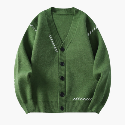 Cardigan uomo con bottoni stile casual chic, ideale per l'autunno e l'inverno