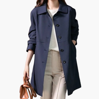 Cappotto trench corto donna elegante stile classico per ufficio e uscite casual