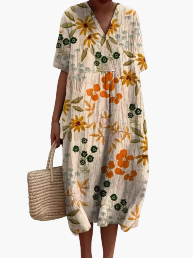 Robe d'été décontractée femme coupe ample style floral bohème