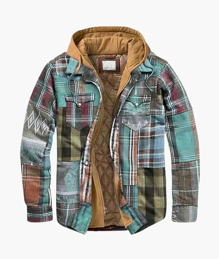 Herre overshirt i urban afslappet stil med tern til efterår og vinter