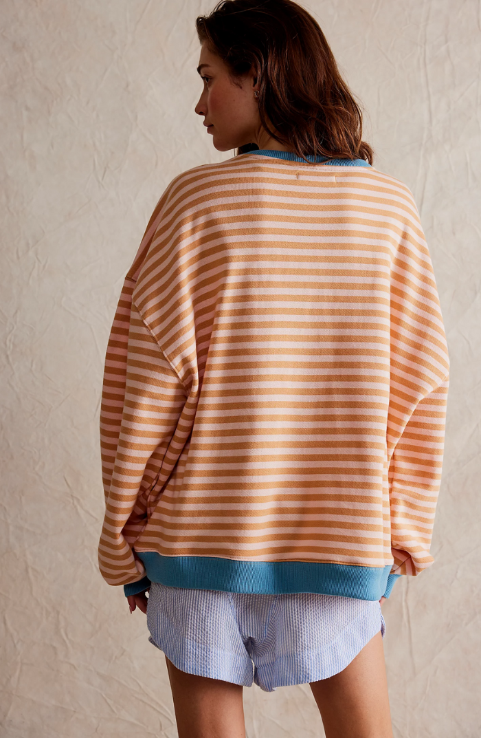 Loose striped pullover for women - Trendy city fashion